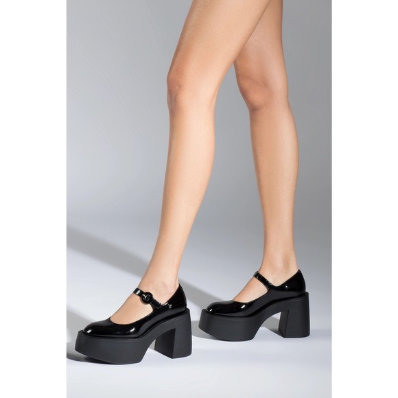 NWT Larroude Olivia Platform Pump Patent Safiano Jaguar Leopard Mary Jane 7 - Picture 2 of 9